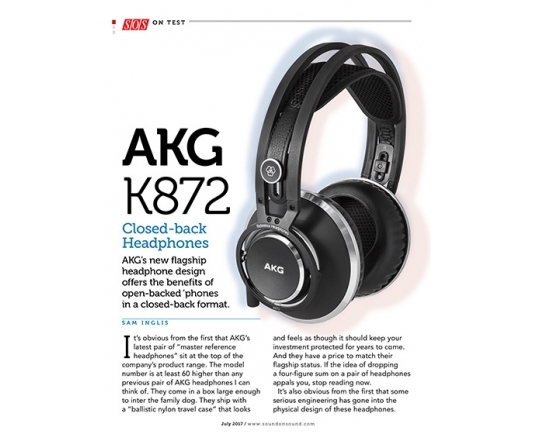 Sound On Sound review AKG s K872 flagship closed back